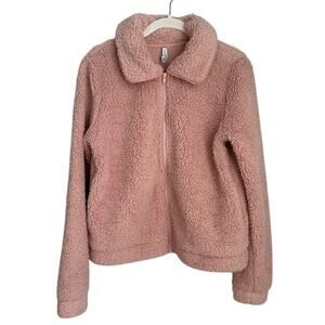 Z Supply Pink Shearling Teddy Jacket Women's XS